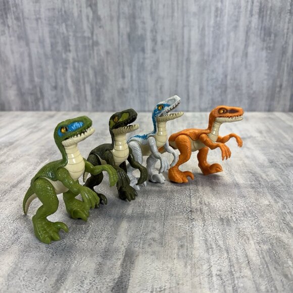 Jurassic World Park Fisher Price Imaginext Velociraptor Blue Dinosaur Figure Lot - Picture 4 of 6